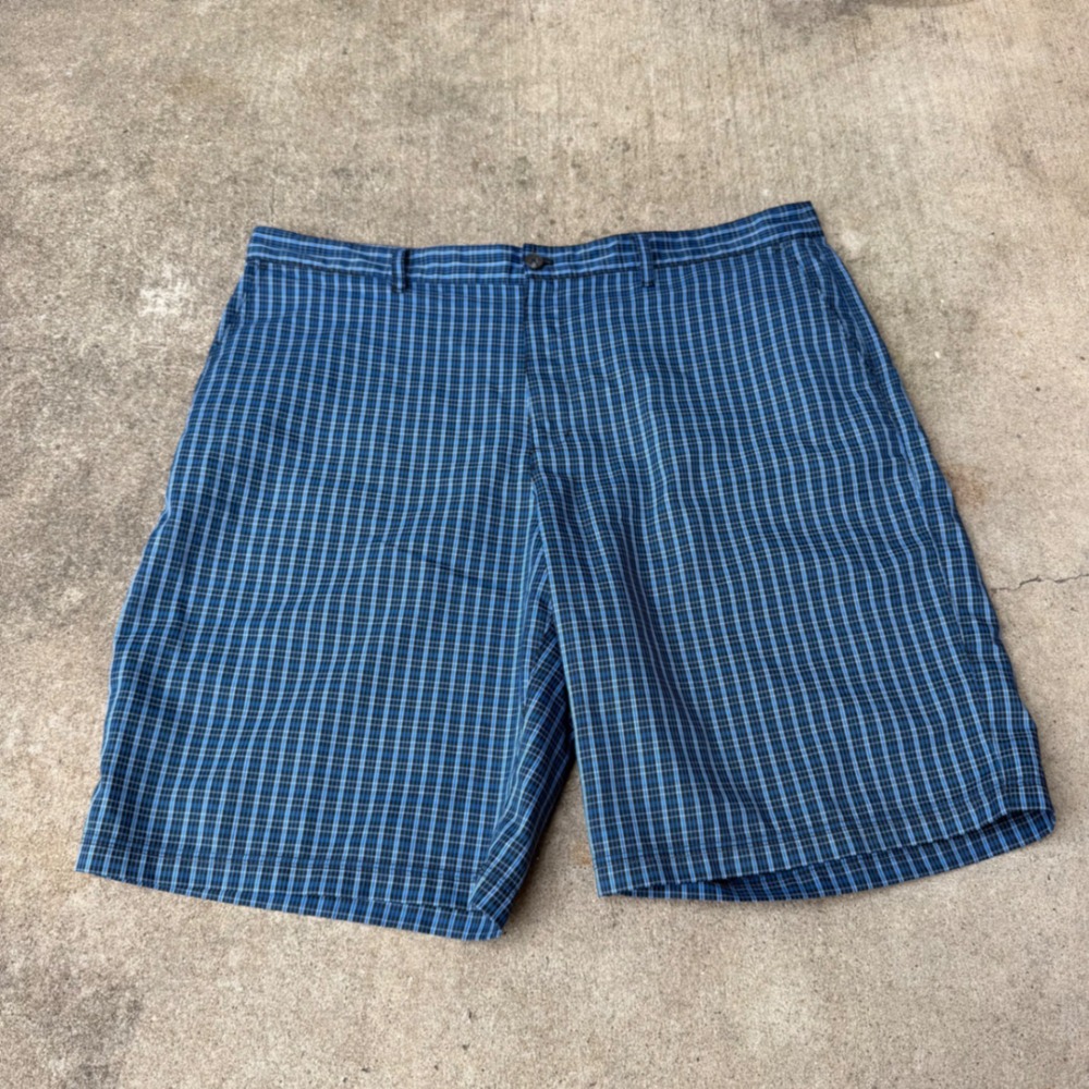 Adidas Ultimate365 Golf Shorts Mens 40 Blue Plaid Checkered Preppy Performance